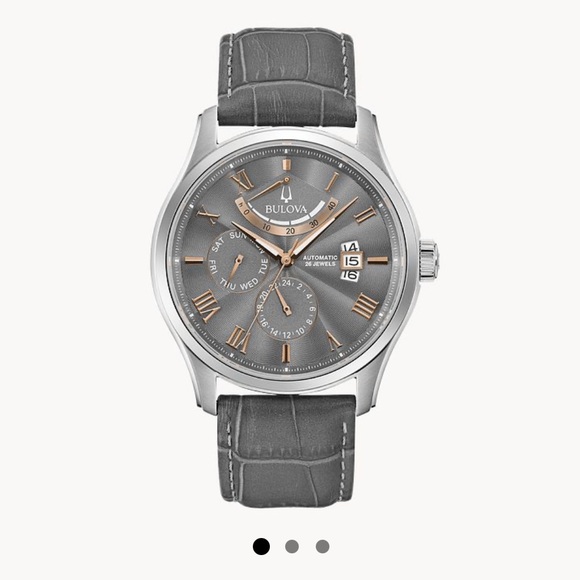Bulova Wilton Men's Gray Dial Rose Gold Roman Numerals WatchBulova